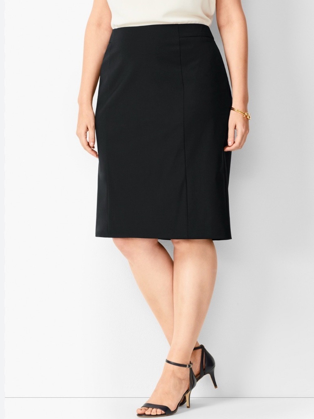 Talbots Black Classic Midi Skirt